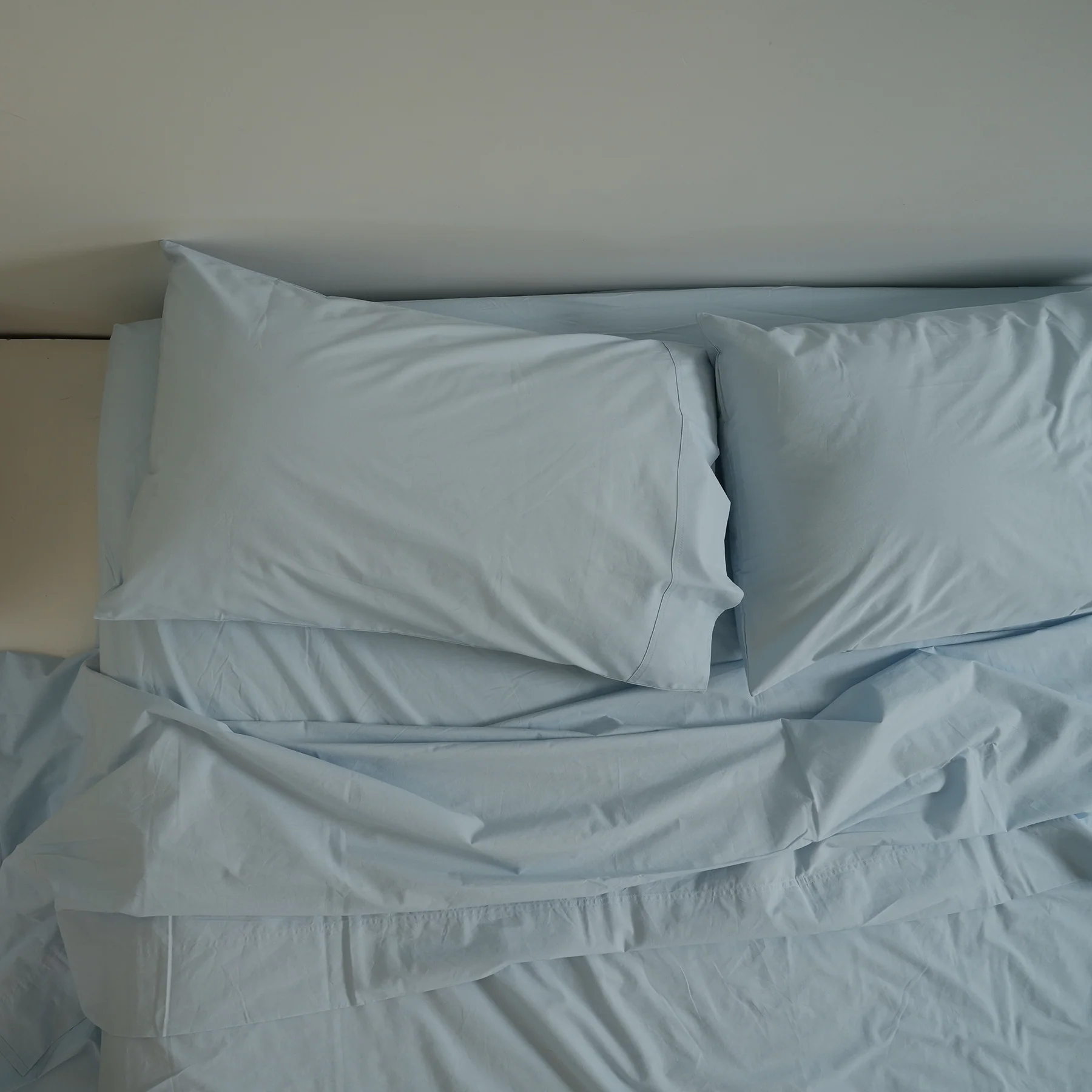 100% Stonewashed Cotton Pillowcase Pair- Sky Blue - Image 3