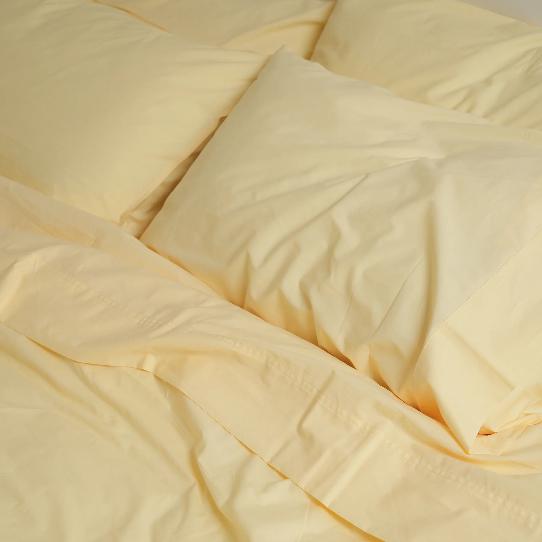 100% Stonewashed Cotton Sheet Set- Butter - Image 4