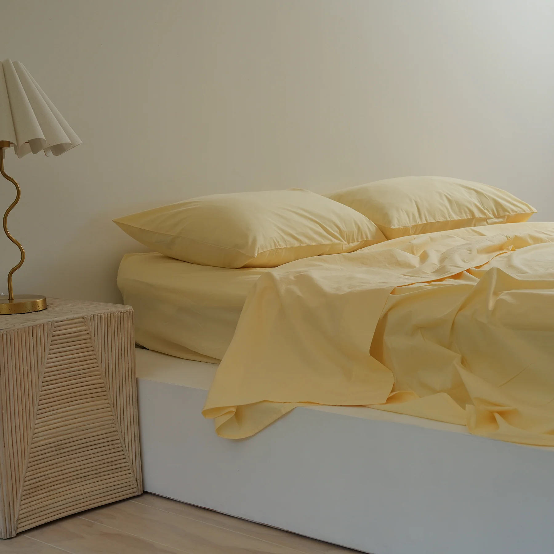 100% Stonewashed Cotton Sheet Set- Butter - Image 6