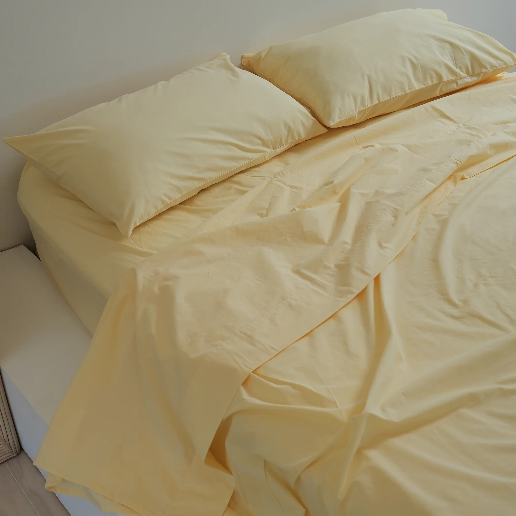 100% Stonewashed Cotton Sheet Set- Butter - Image 7