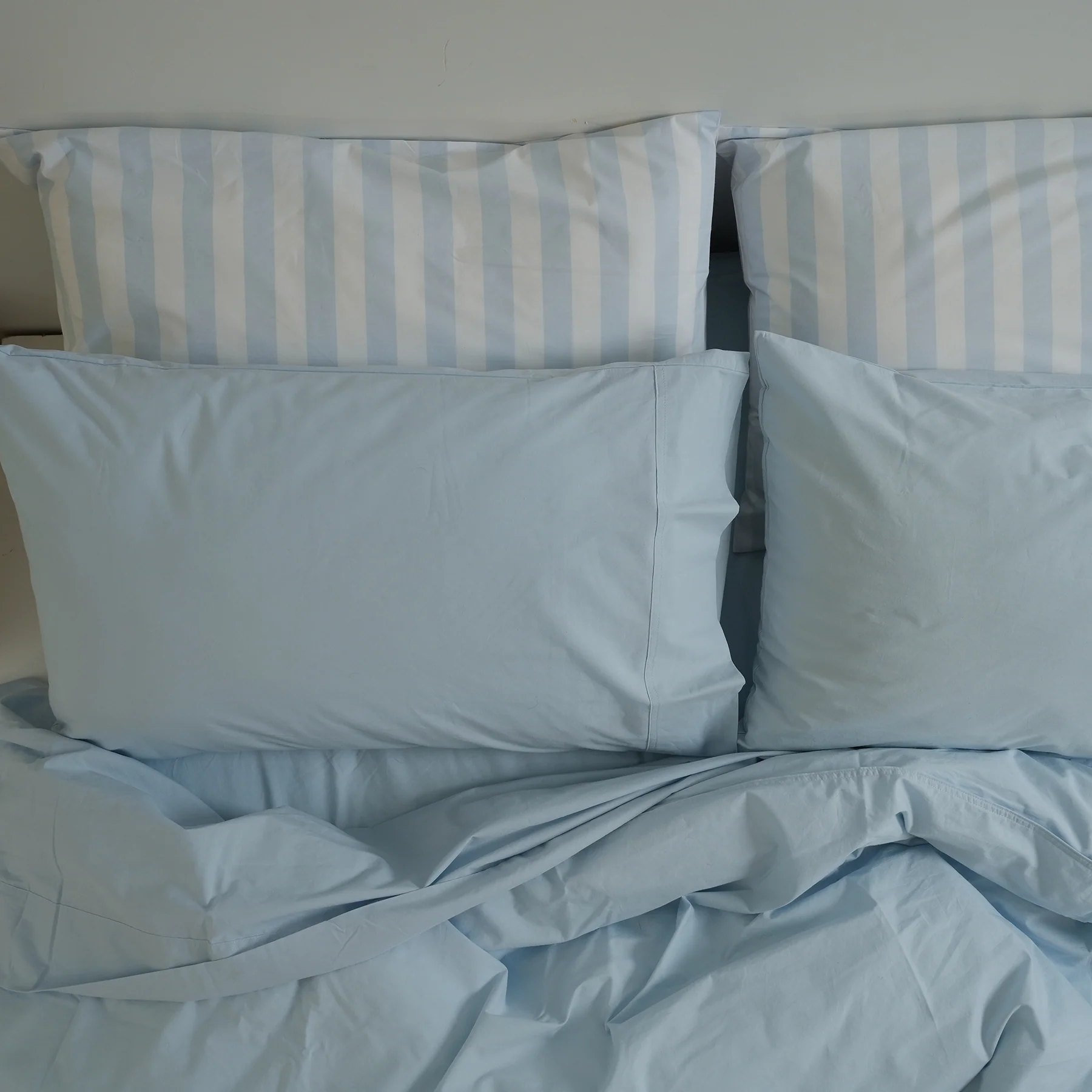 100% Stonewashed Cotton Sheet Set- Sky Blue - Image 4