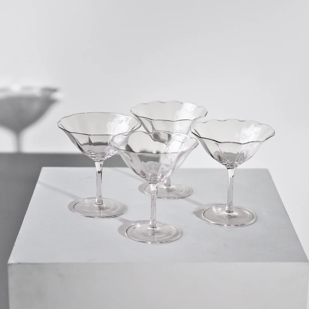 Fleur Cocktail Coupe- Set of 4- Clear - Image 3