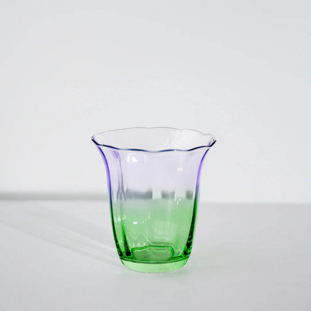 Fleur Stemless Glass- Set of 4- Green/Lilac - Image 4