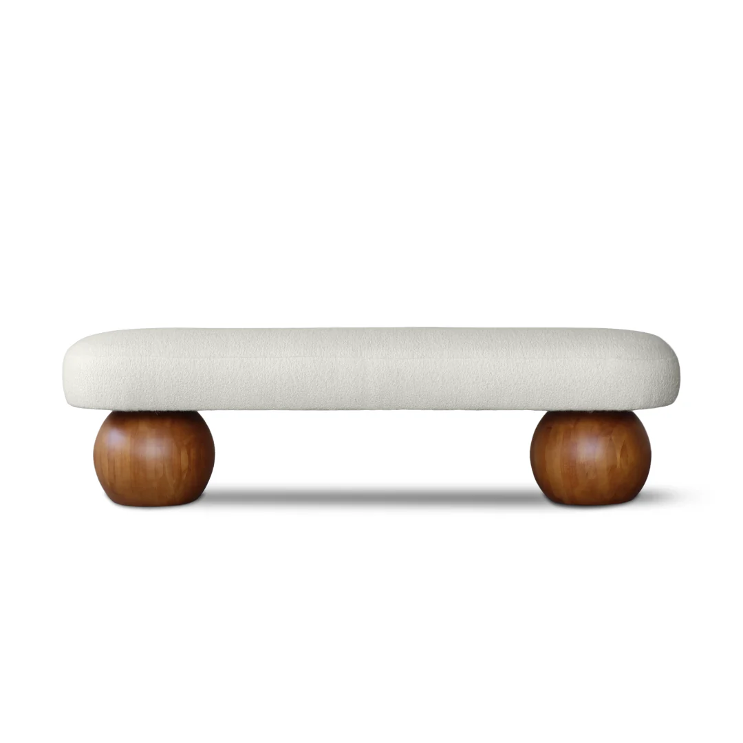 Helena Boucle Ottoman- Off White - Image 2