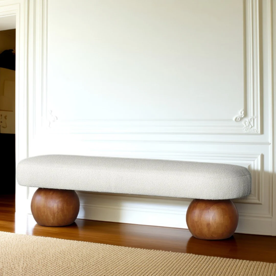 Helena Boucle Ottoman- Off White - Image 3