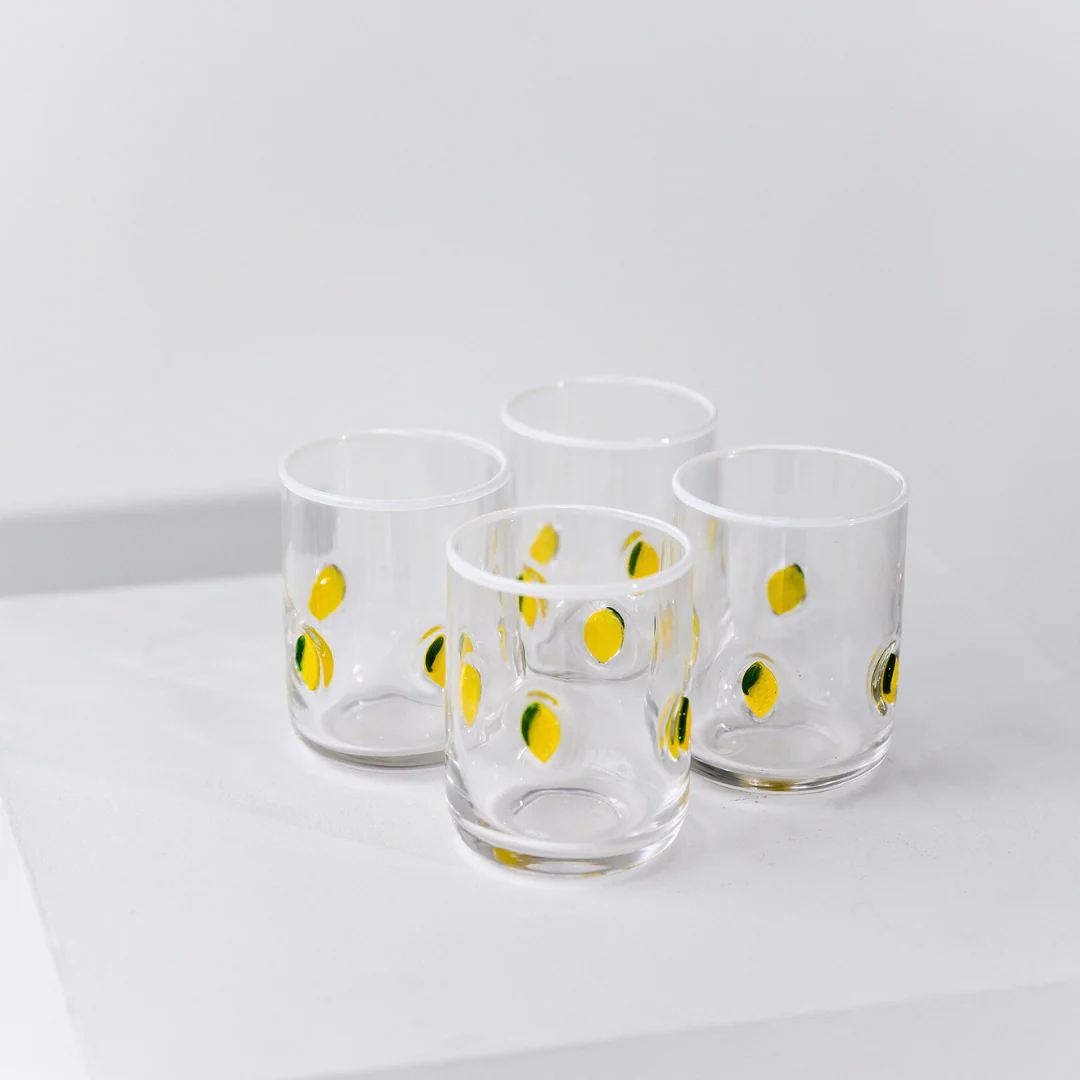 Lemon Icon Glass- Set of 4