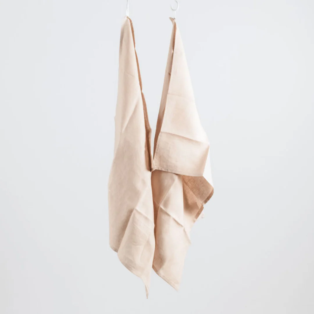 100% French Linen Tea Towel - Set 2-Latte