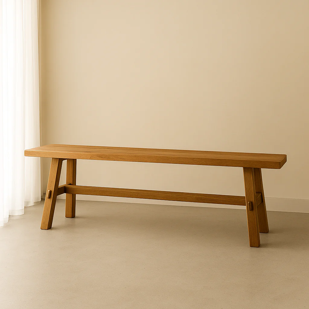 Long Reclaimed Wood Bench- Natural