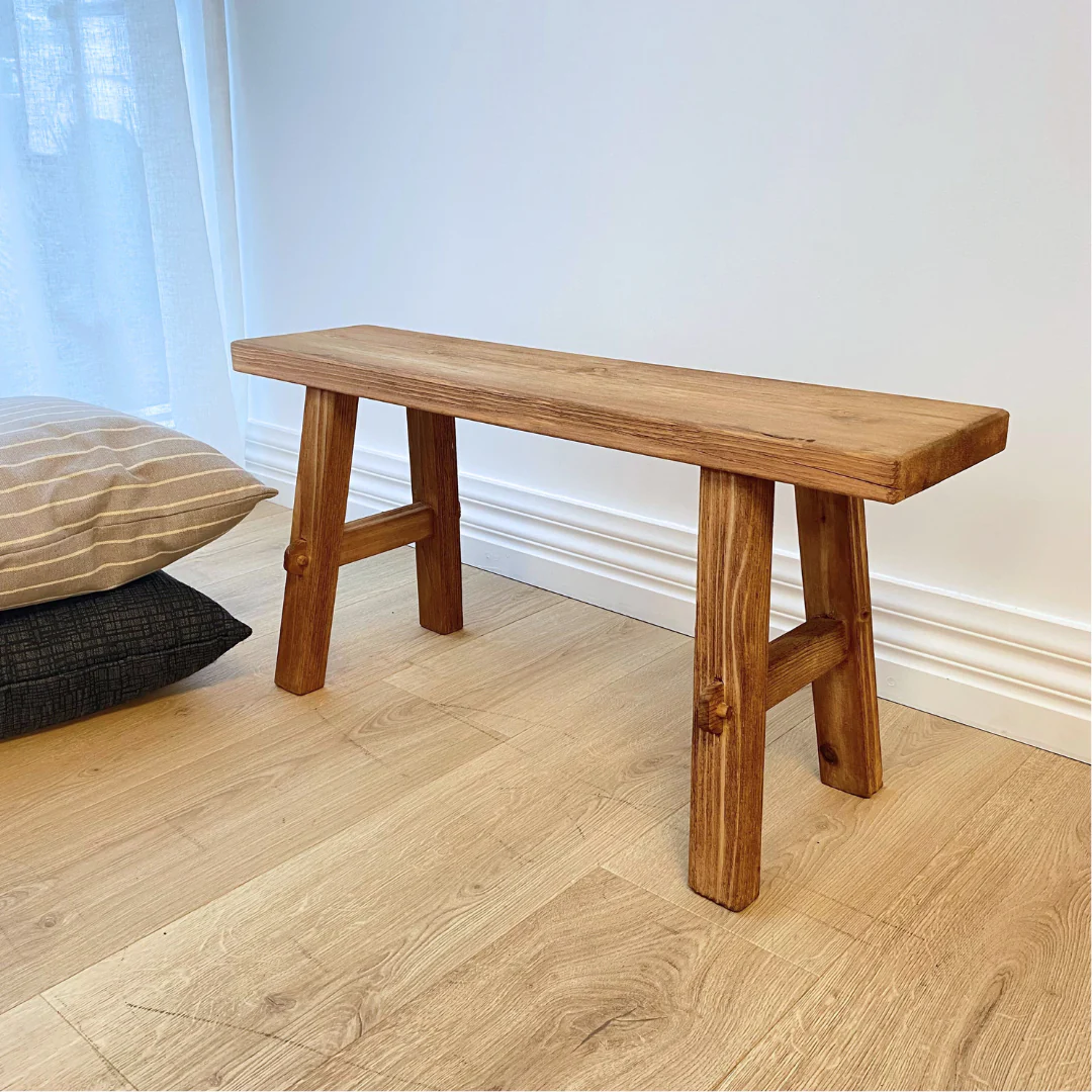 Medium Reclaimed Wood Bench- Natural - Image 2