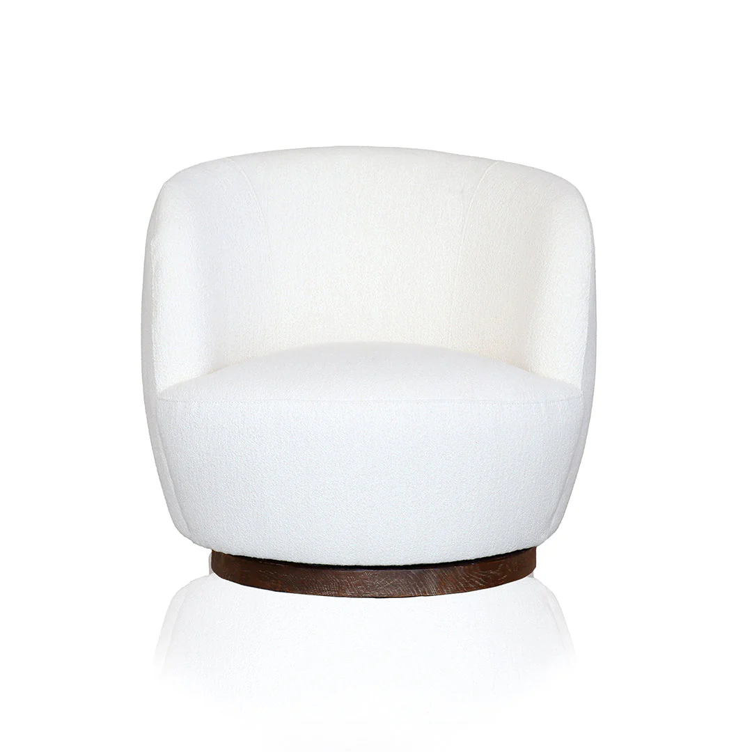 Mid Century Boucle Swivel Chair - Image 4