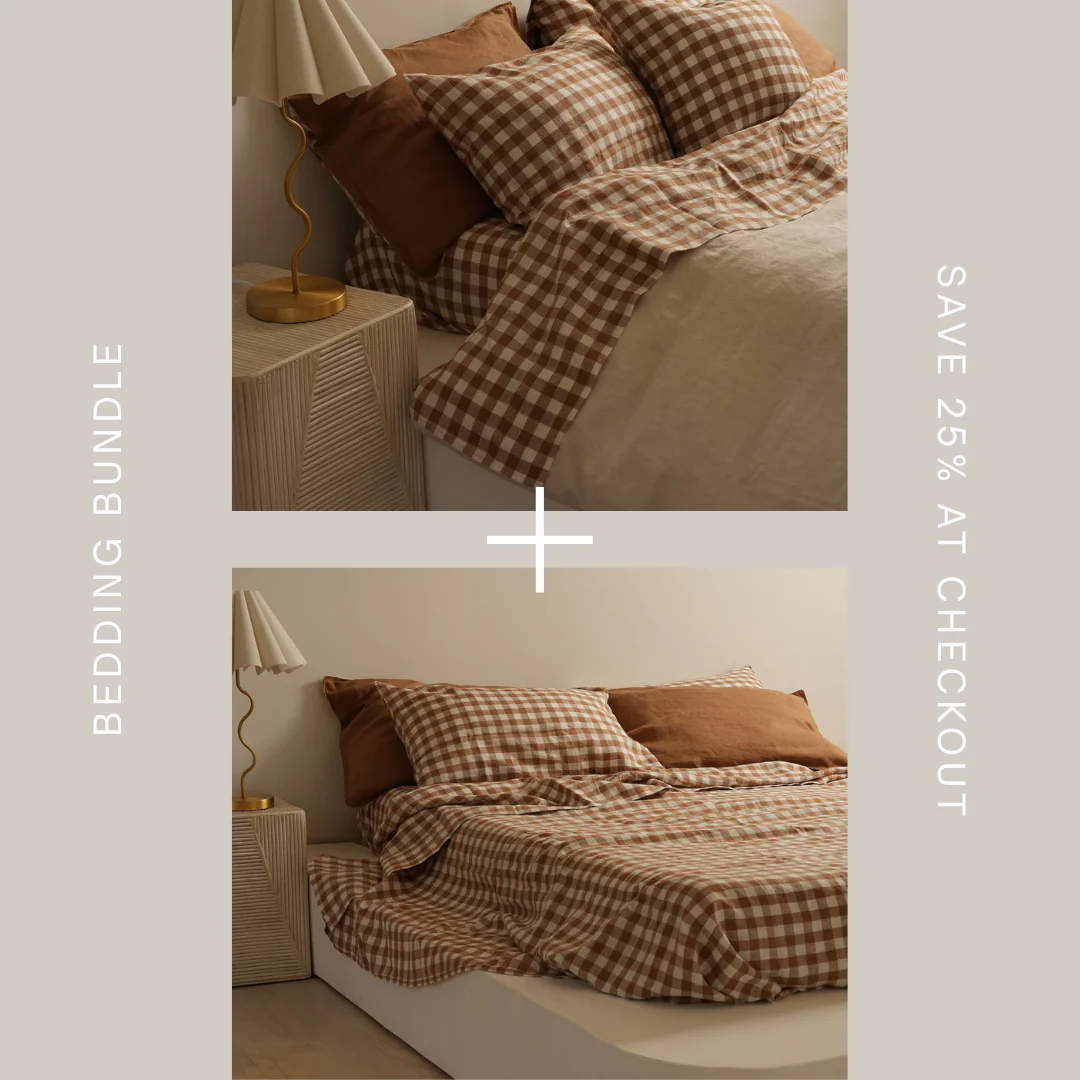 Natural Oat and Ginger Gingham Bundle
