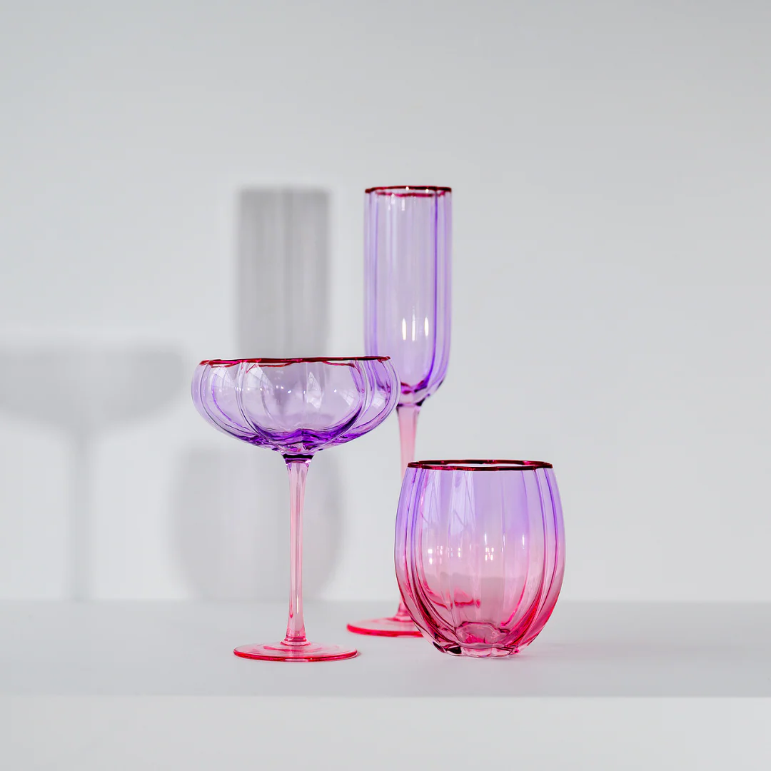 Petal Cocktail Glass- Set of 4- Lilac/Blush - Image 5