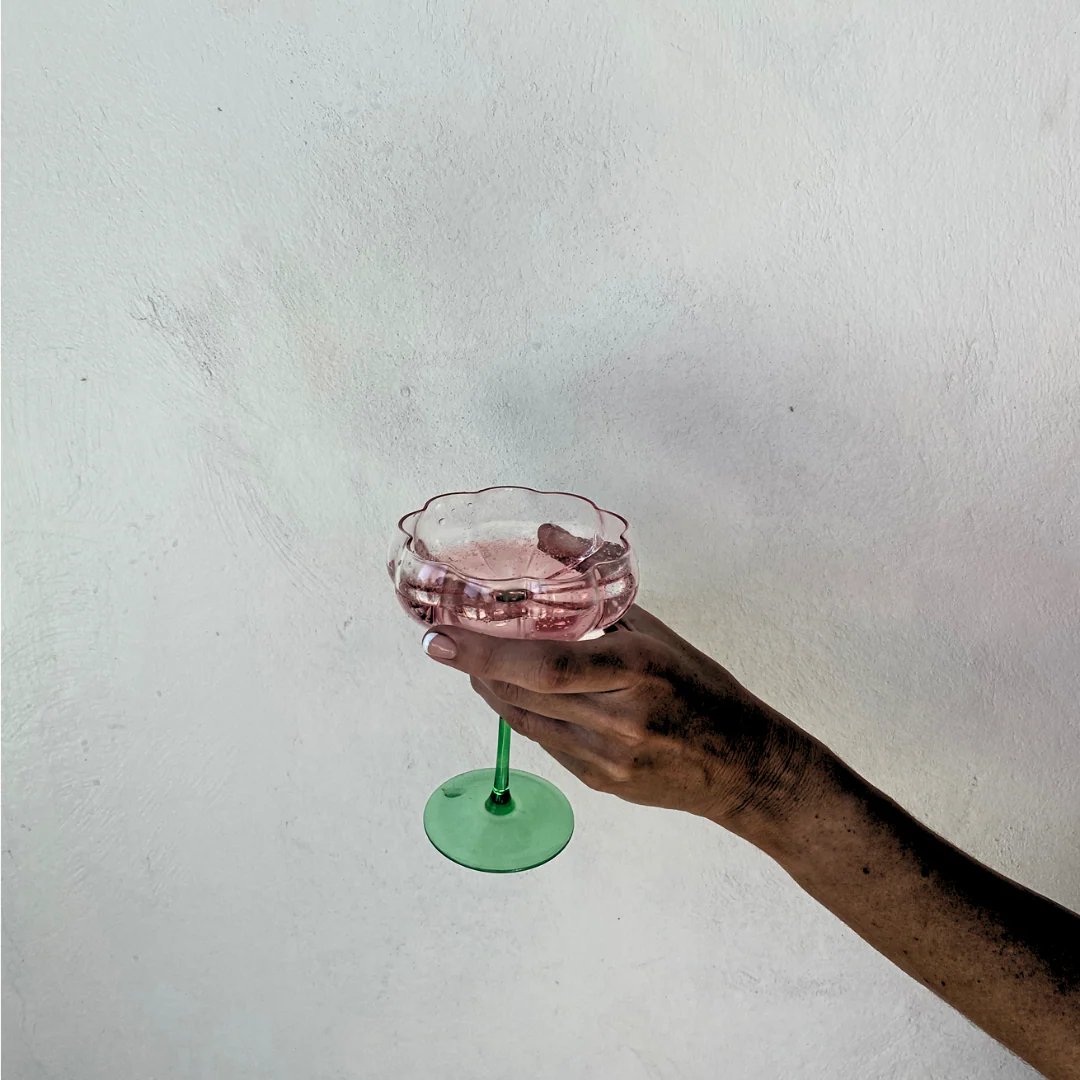 Petal Cocktail Glass- Watermelon- Set of 4 - Image 3