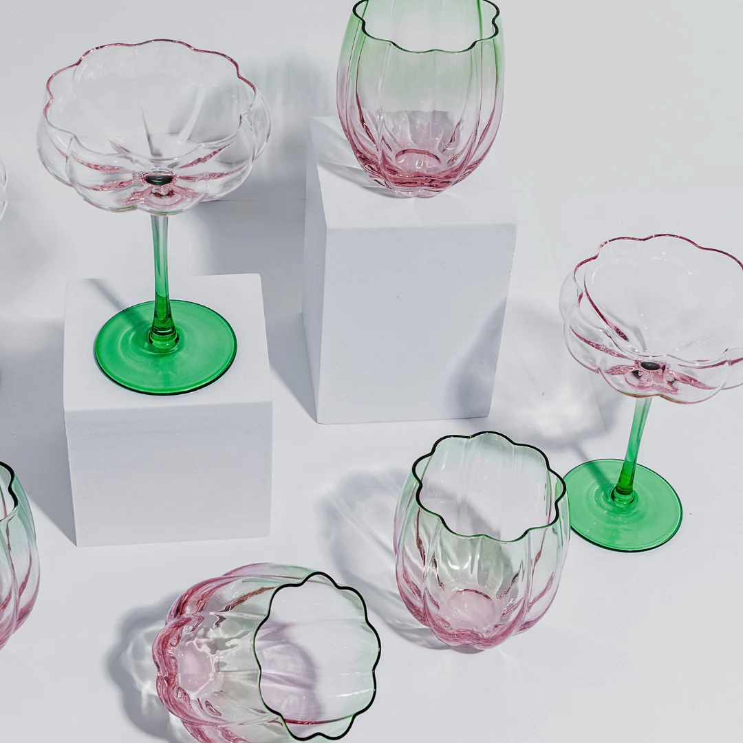 Petal Cocktail Glass- Watermelon- Set of 4 - Image 6