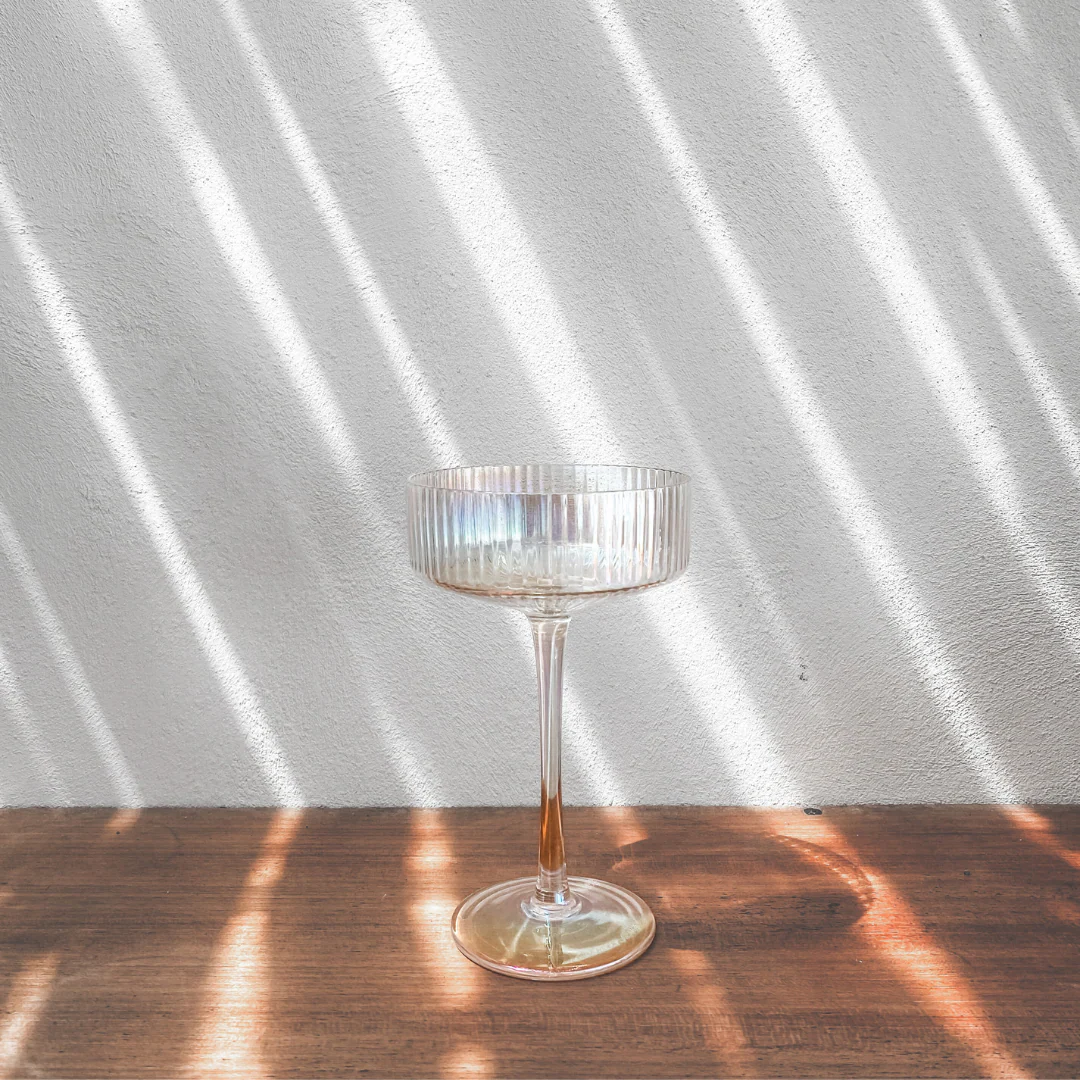 Iridescent Ribbed Cocktail Glasses- Set of 4 - Image 3
