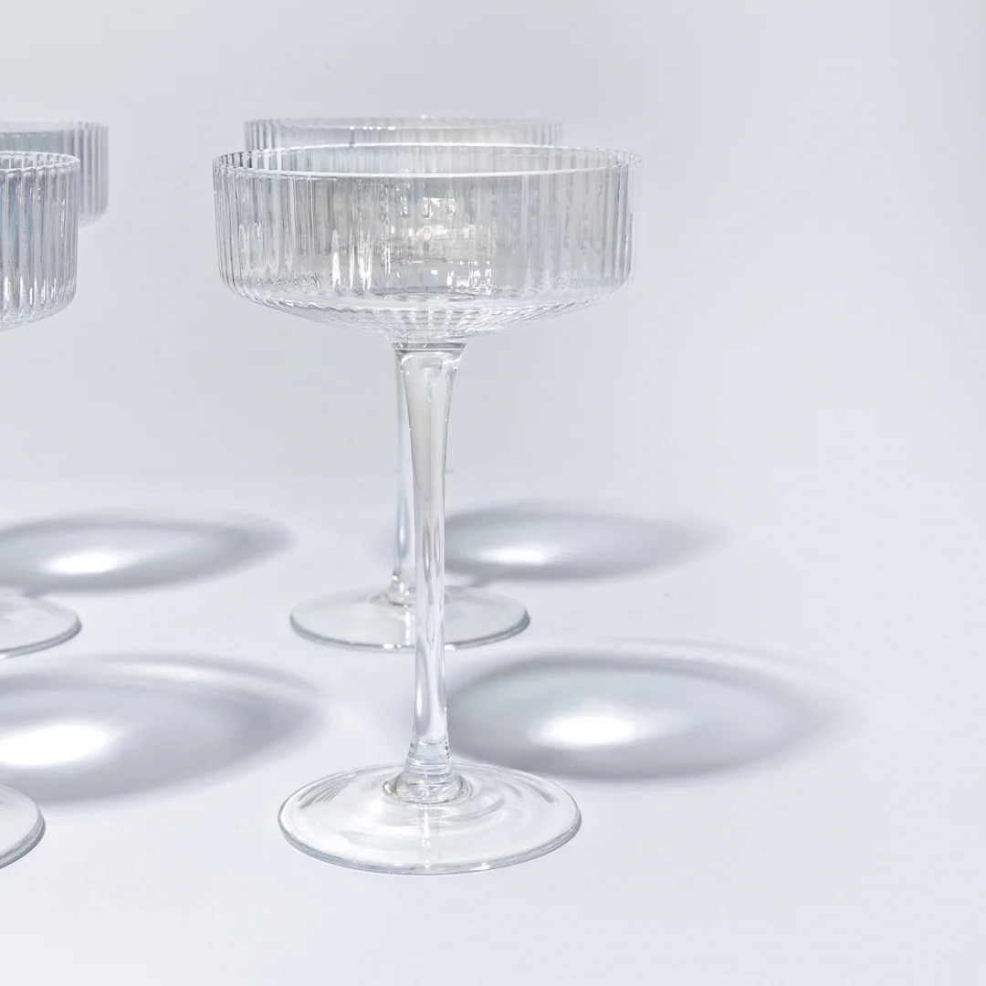 Iridescent Ribbed Cocktail Glasses- Set of 4 - Image 5