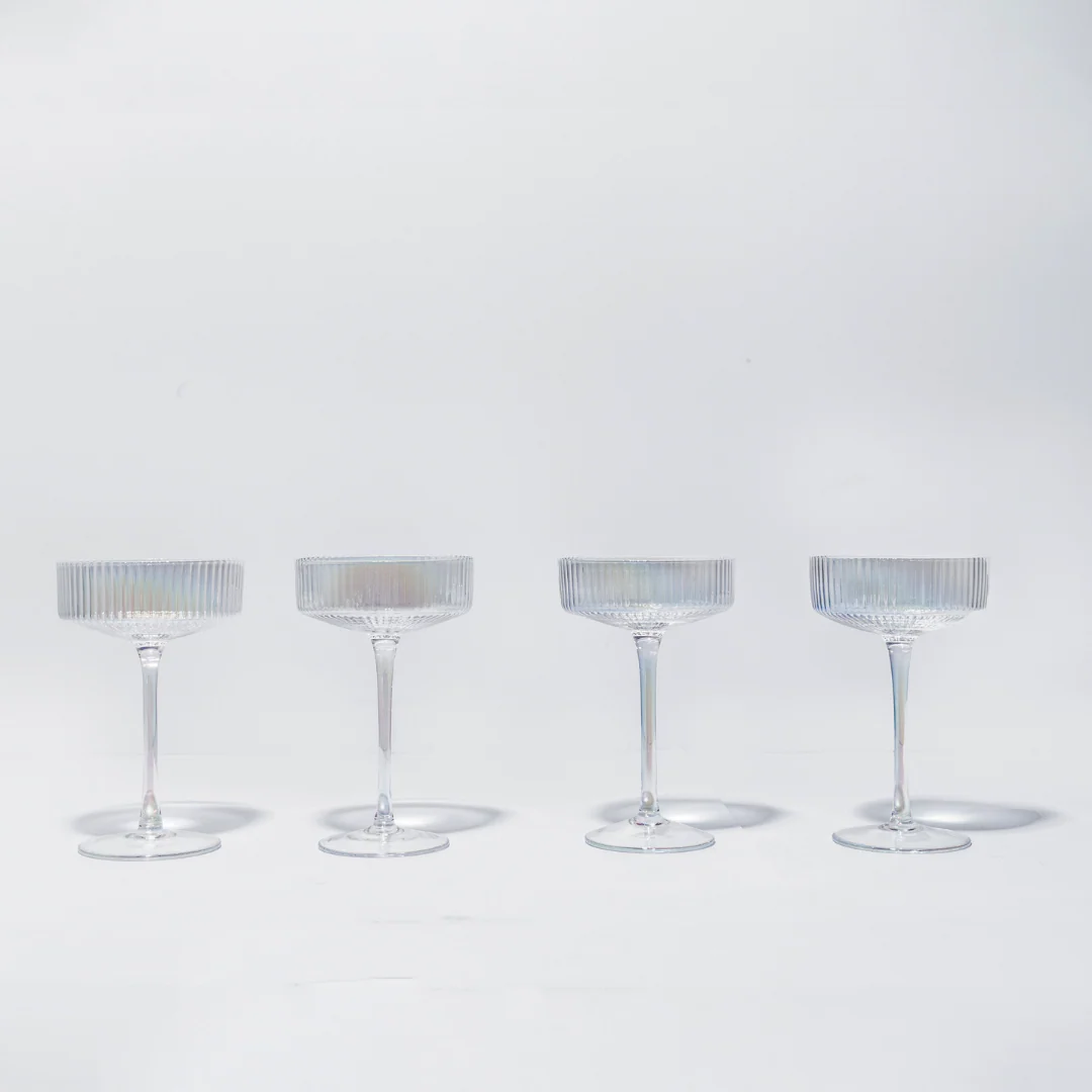 Iridescent Ribbed Cocktail Glasses- Set of 4 - Image 6