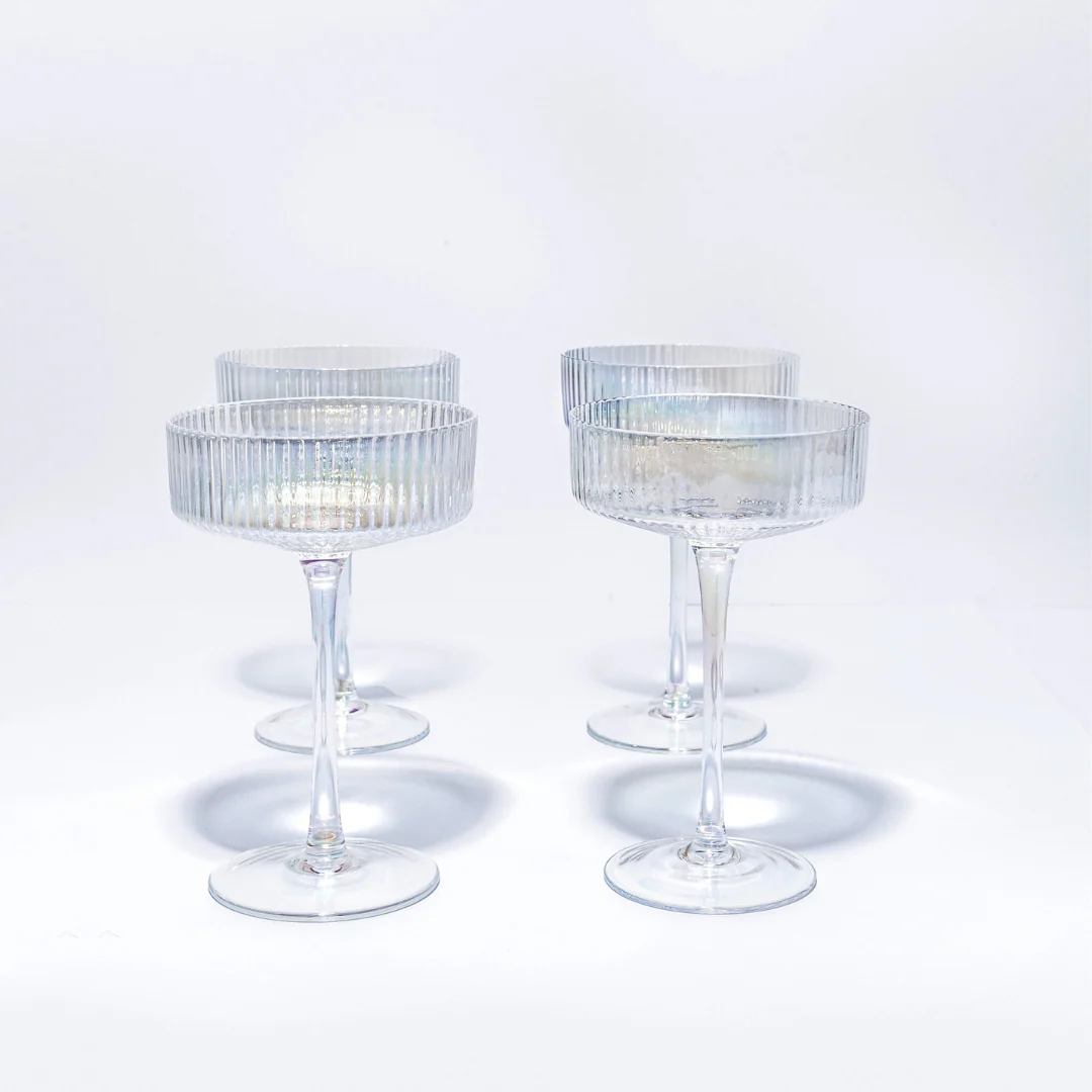 Iridescent Ribbed Cocktail Glasses- Set of 4 - Image 7