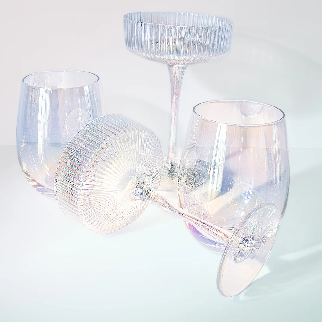 Iridescent Ribbed Cocktail Glasses- Set of 4 - Image 8