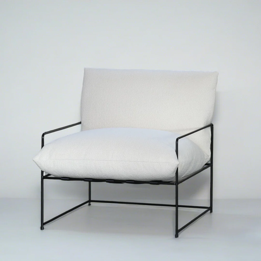 Sammie Boucle Sling Chair- Off White - Image 2
