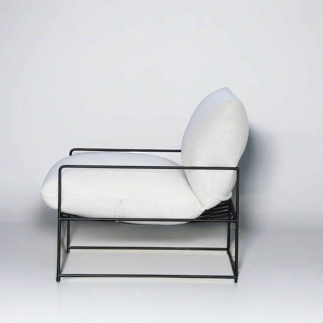 Sammie Boucle Sling Chair- Off White - Image 4