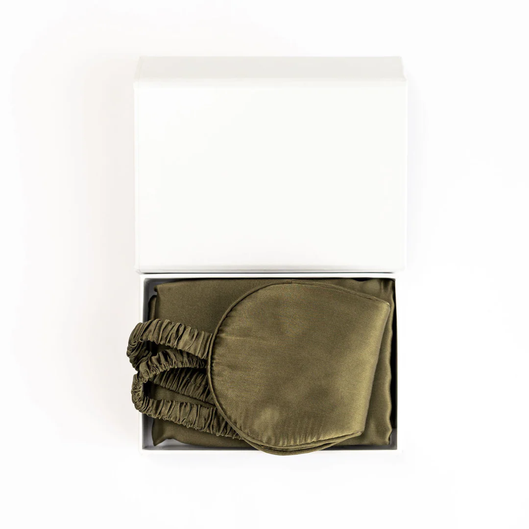 100% Pure Silk Gift Set- Olive - Image 3