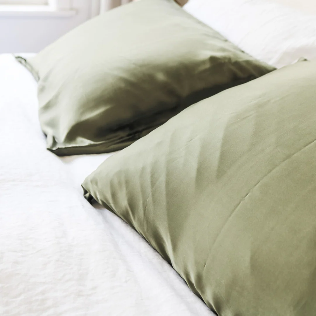 100% Pure Silk Pillowcase - Olive - Image 5