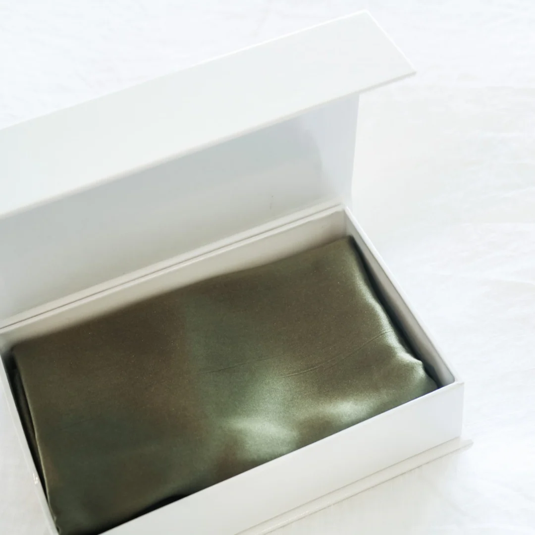 100% Pure Silk Pillowcase - Olive - Image 6