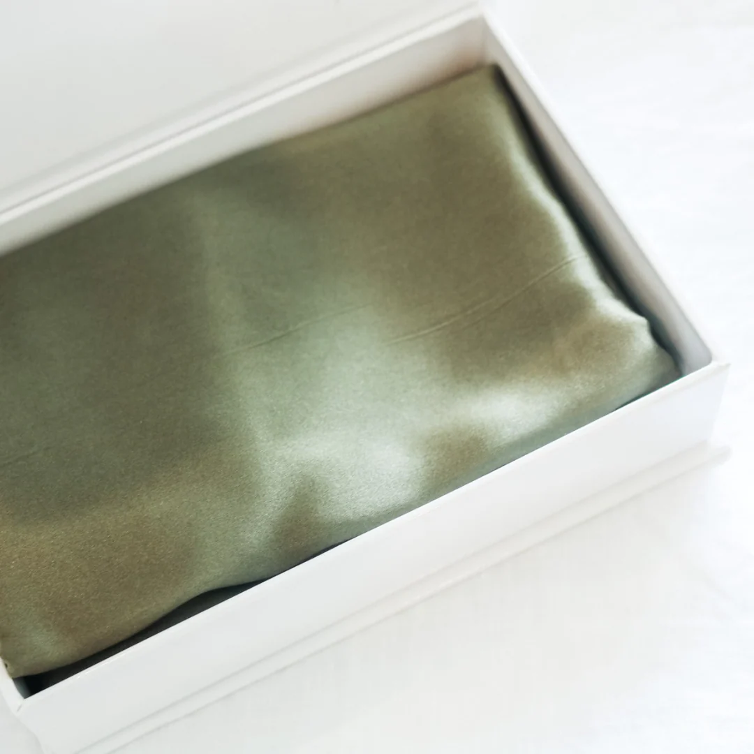 100% Pure Silk Pillowcase - Olive - Image 7