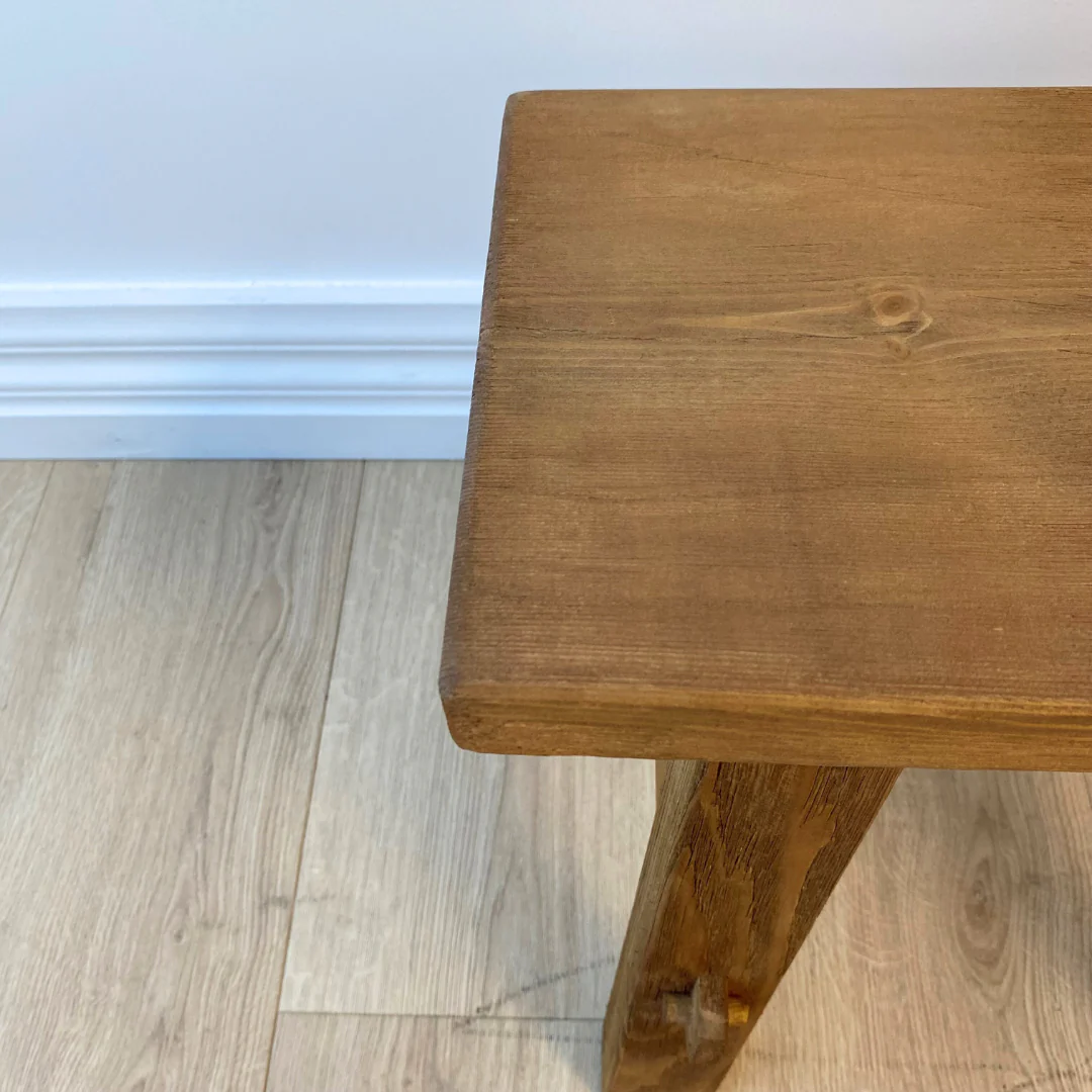 Small Reclaimed Wood Bench- Natural - Image 3