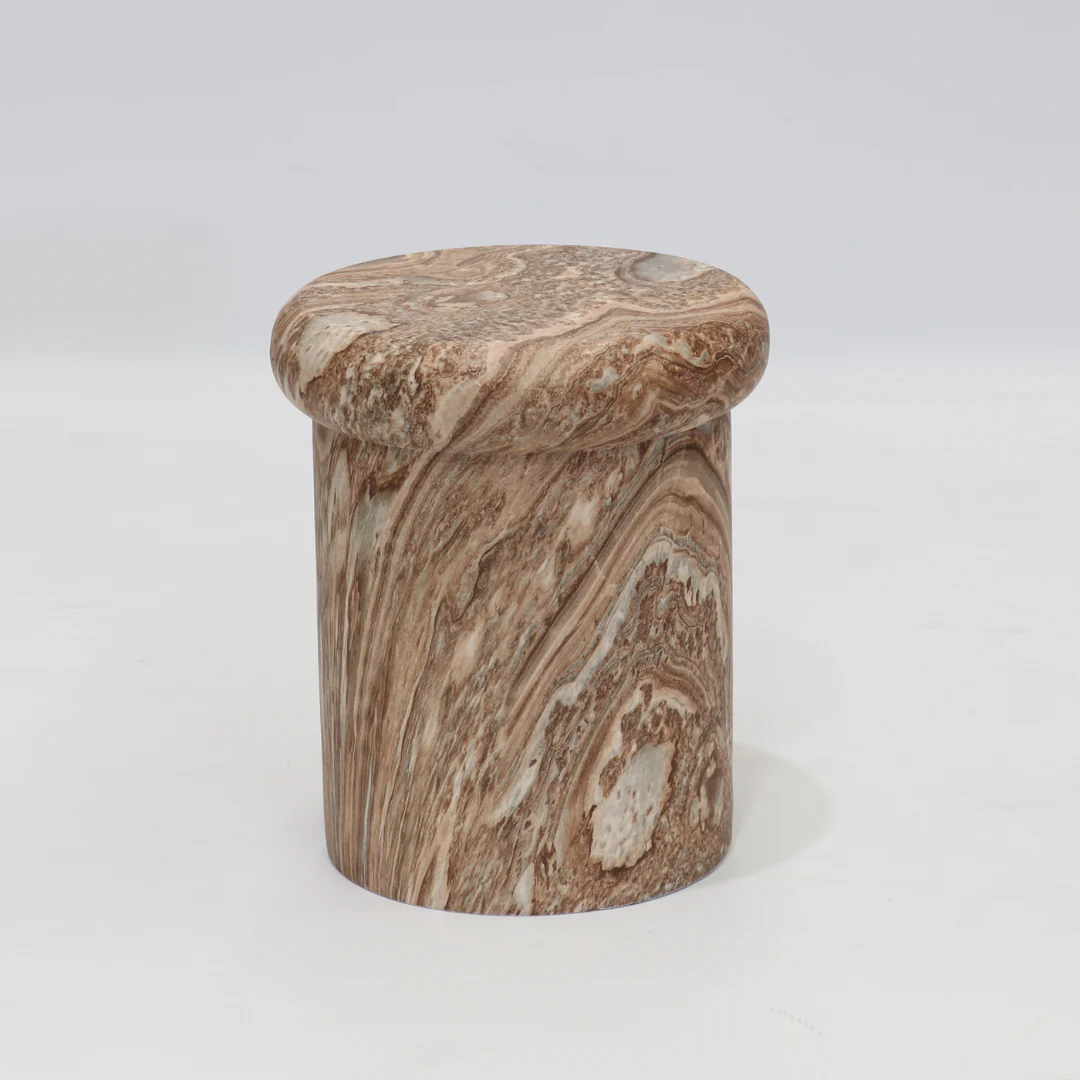 Strata Stool- Warm Marble