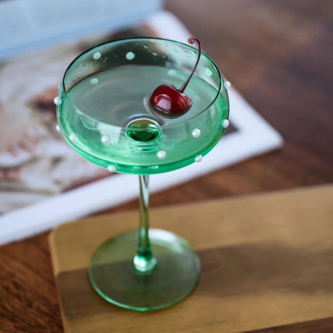 The Perfect Pearl Coupe- Set of 4 Green - Image 3