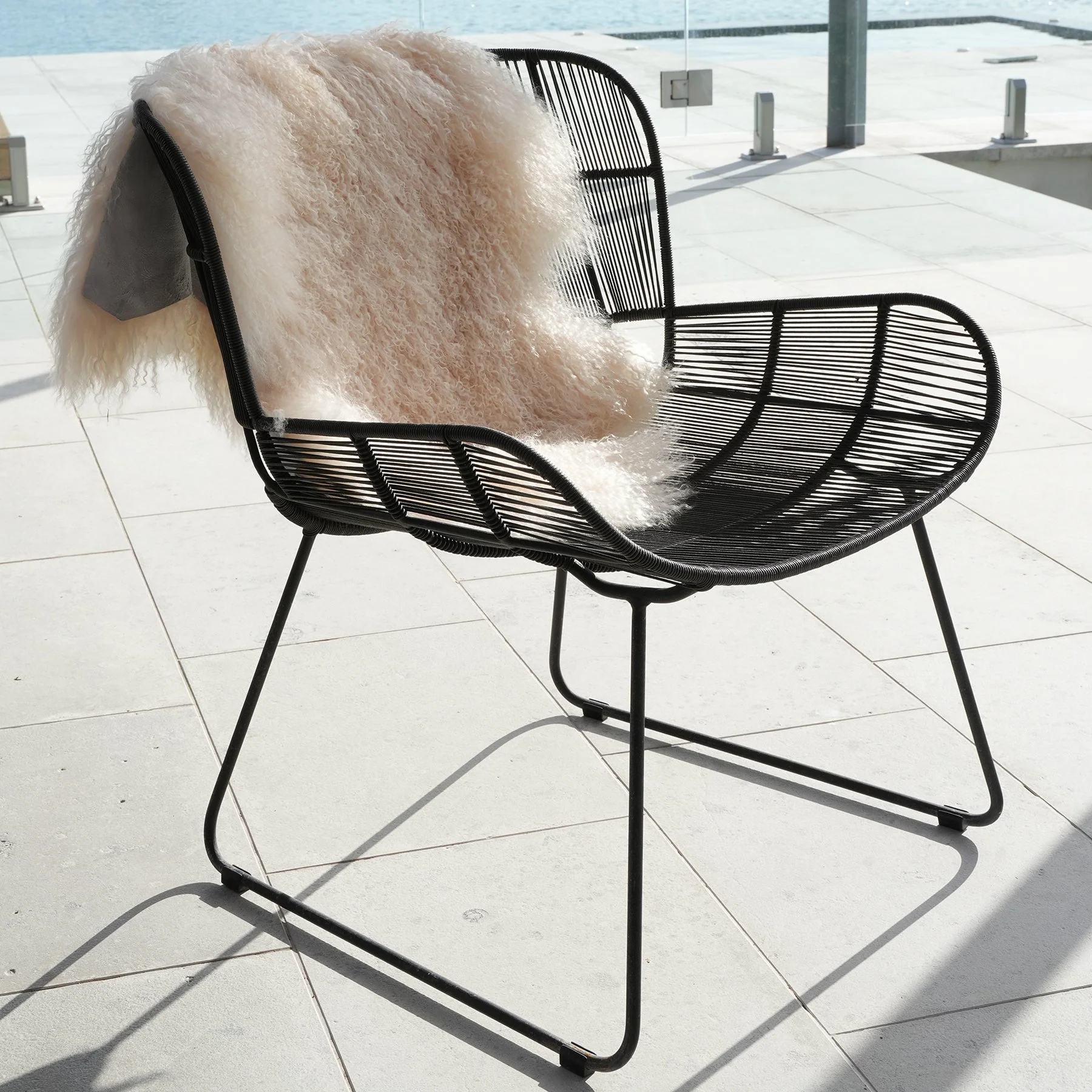 Tibetan Lambskin Rug - Cream - Image 3