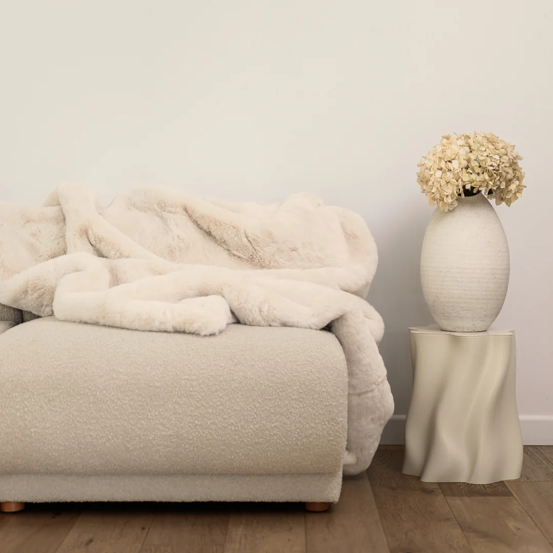 Vegan Fur Throw - Big Bear Cream - Image 3