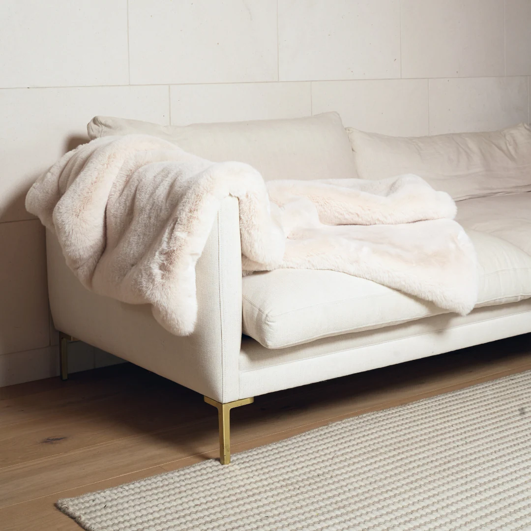 Vegan Fur Throw - Big Bear Cream - Image 4