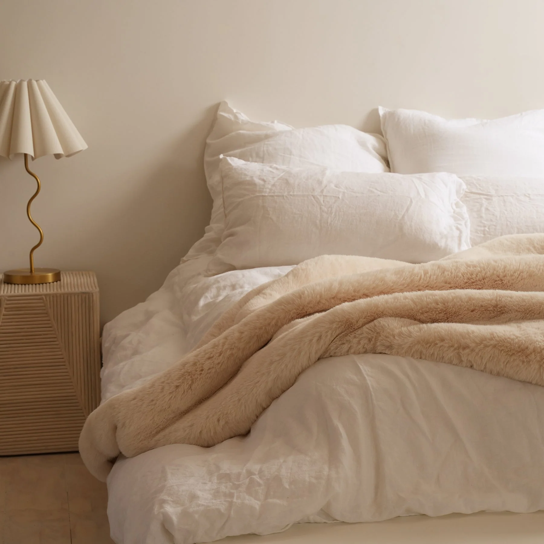 Vegan Fur Throw - Big Bear Cream - Image 5