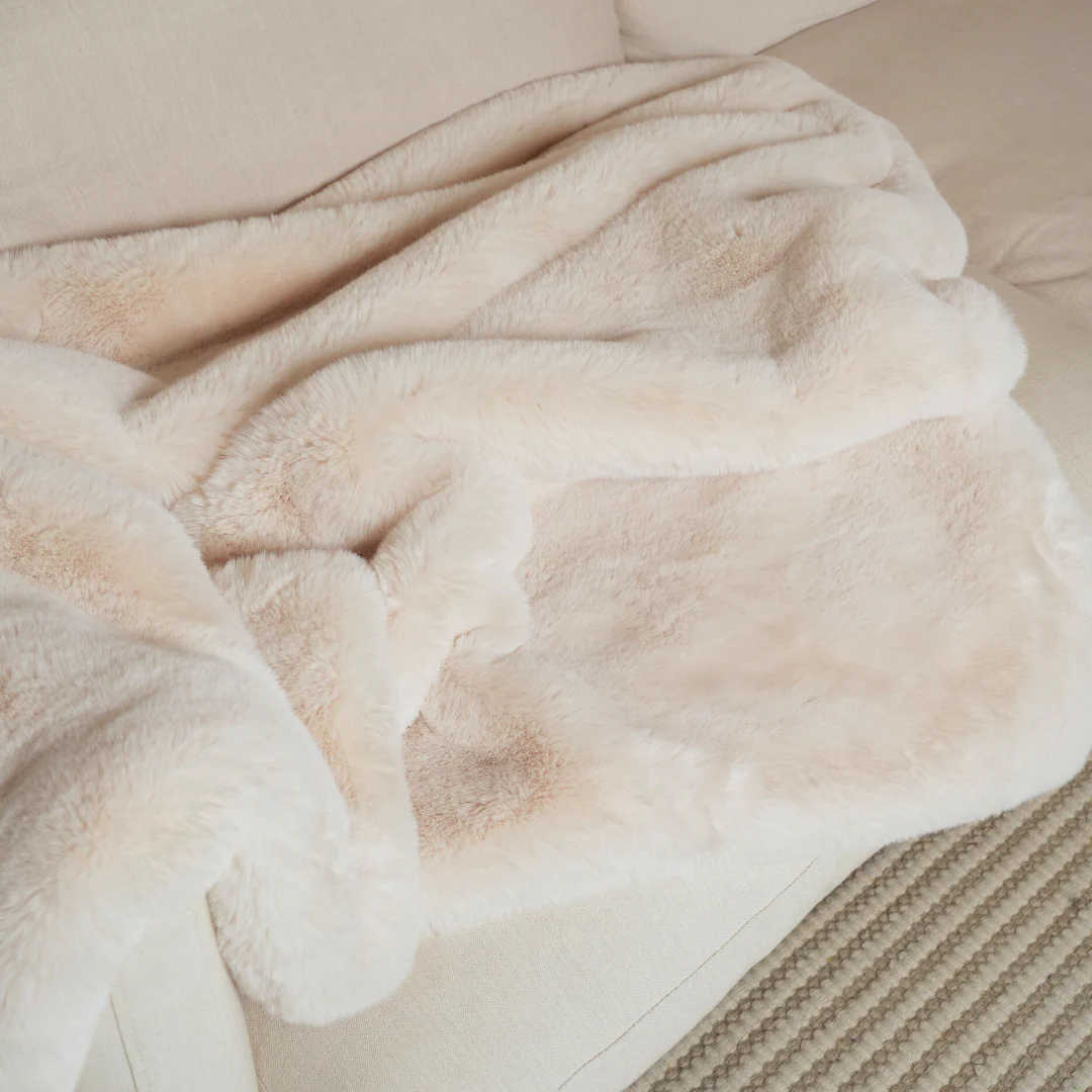 Vegan Fur Throw - Big Bear Cream - Image 7