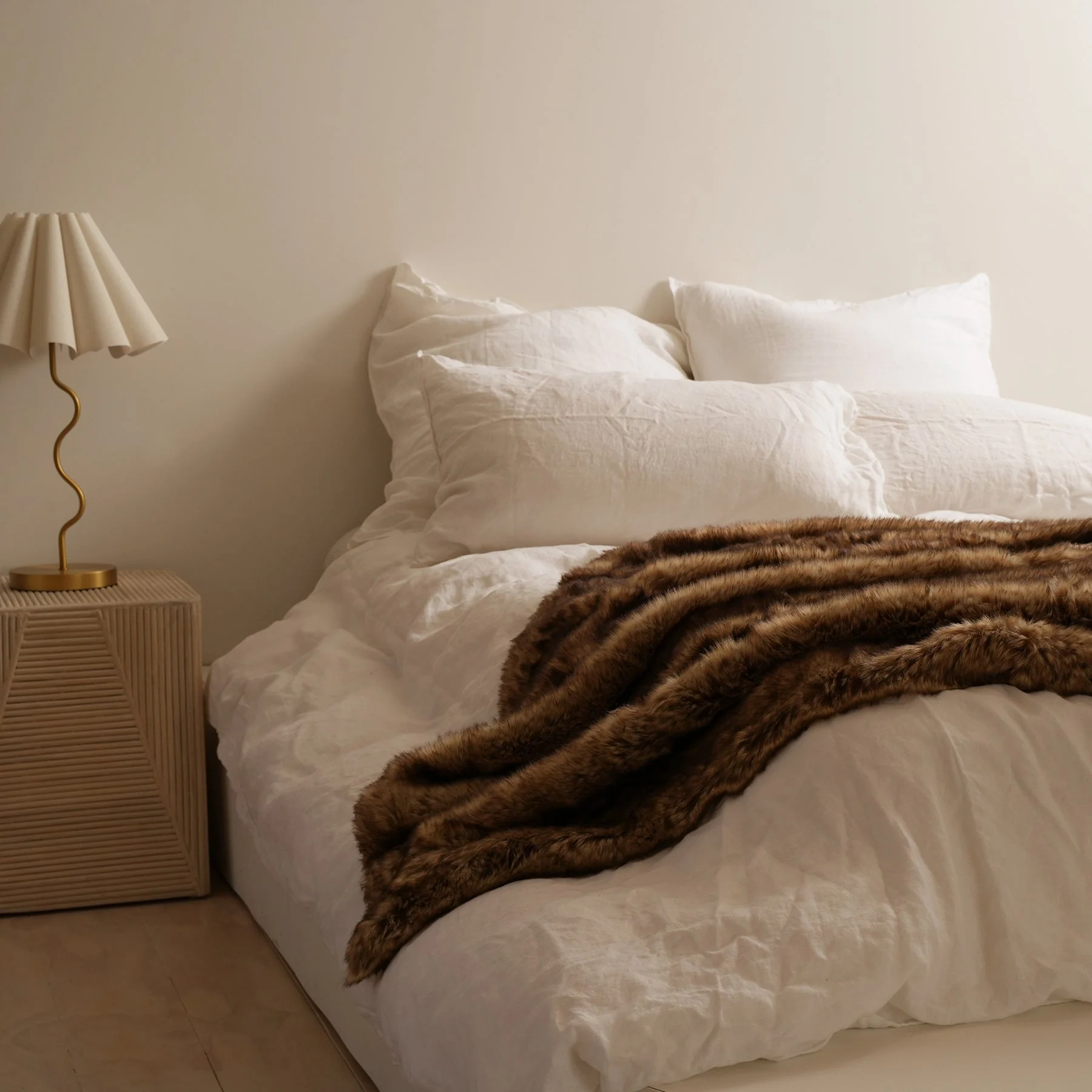 Vegan Fur Throw- Wolf - Image 3