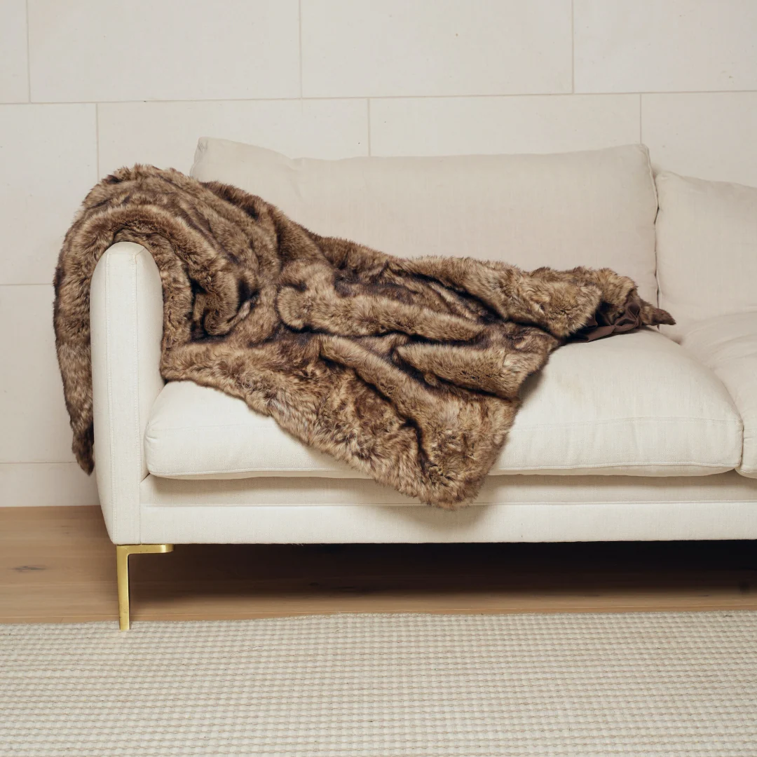 Vegan Fur Throw- Wolf - Image 4