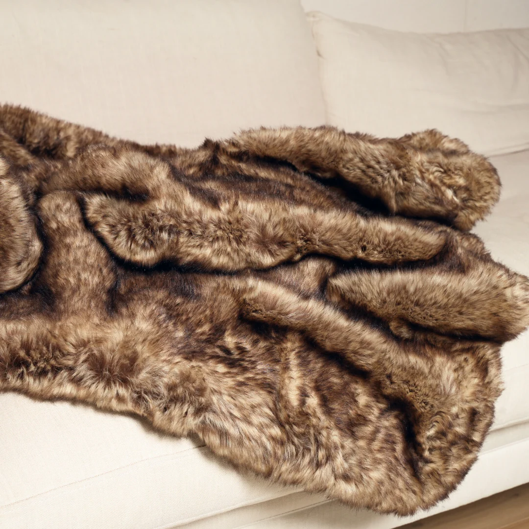 Vegan Fur Throw- Wolf - Image 6