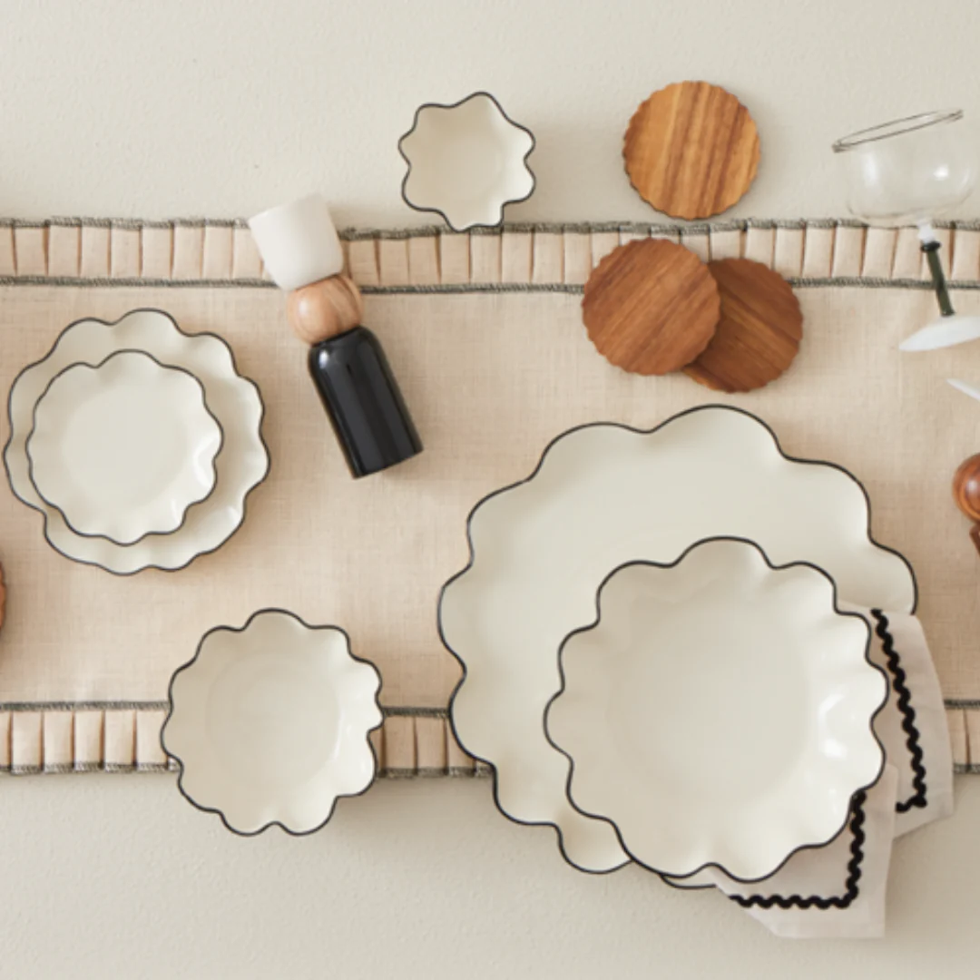 Winslow Ceramic Bowl Ivory/Black - Image 2
